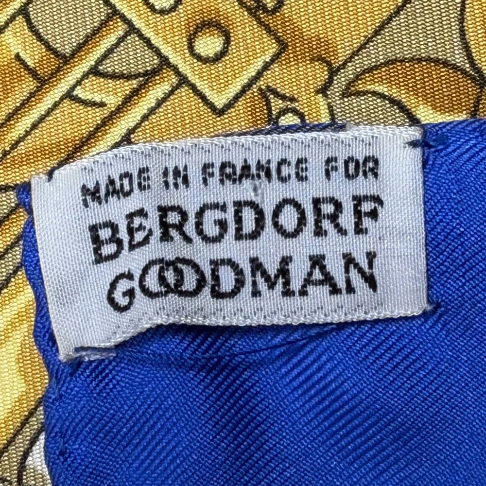 Hermes Paris Hommage a Charles Garnier Silk Scarf Blue Gold Bergdorf Goodman